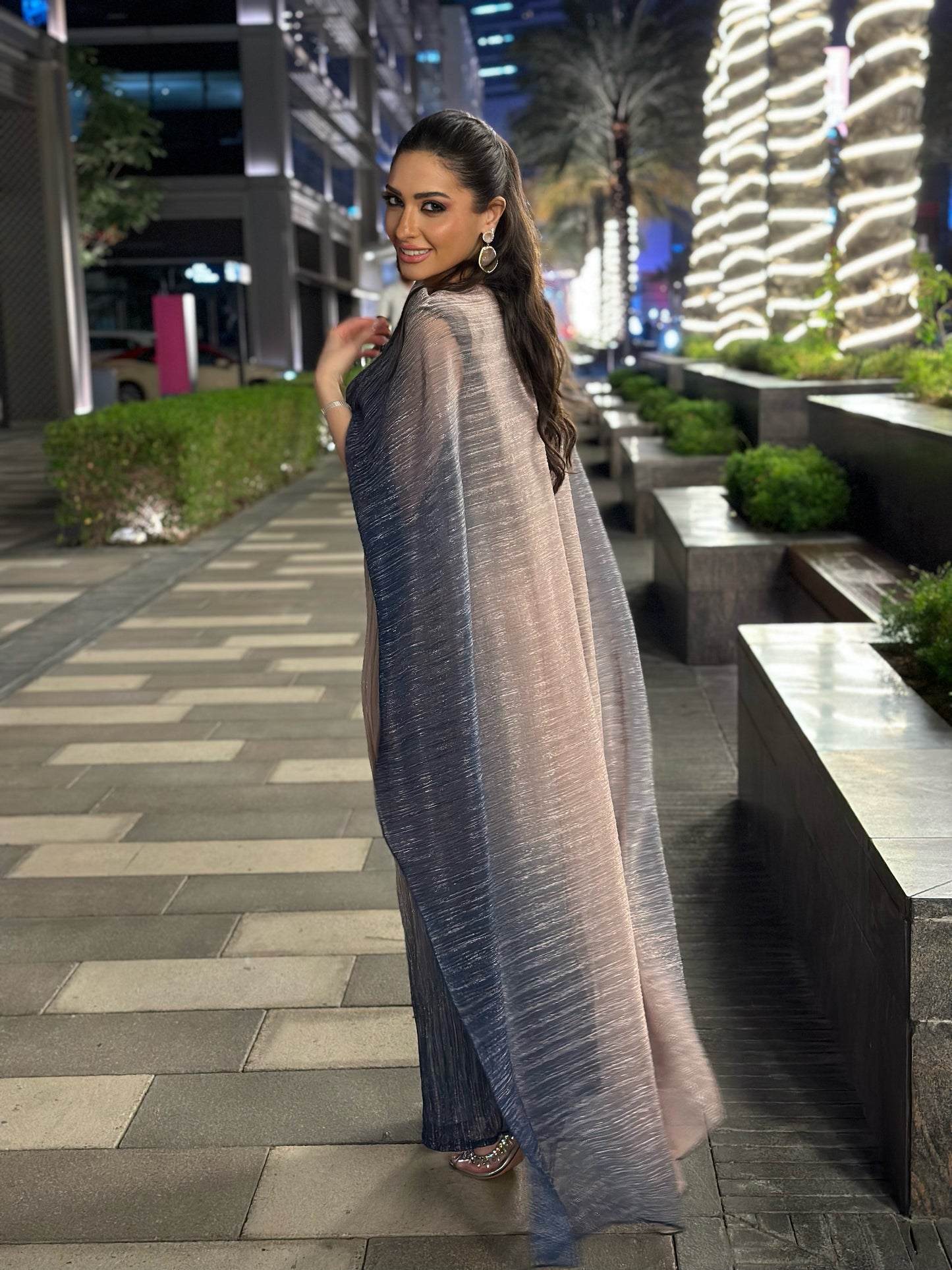 Ombre cape dress